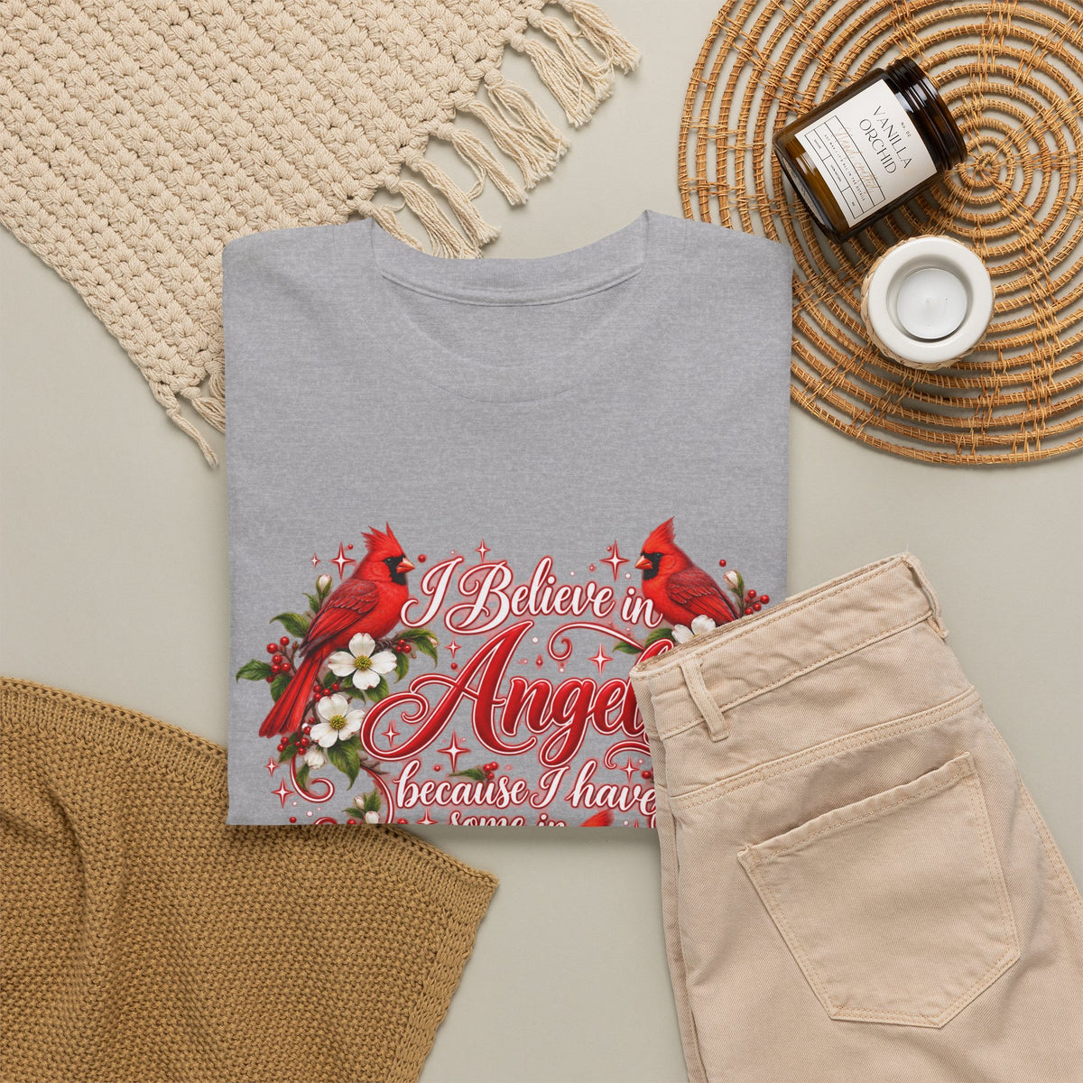 Angels from Heaven Cardinal Christmas T-Shirt