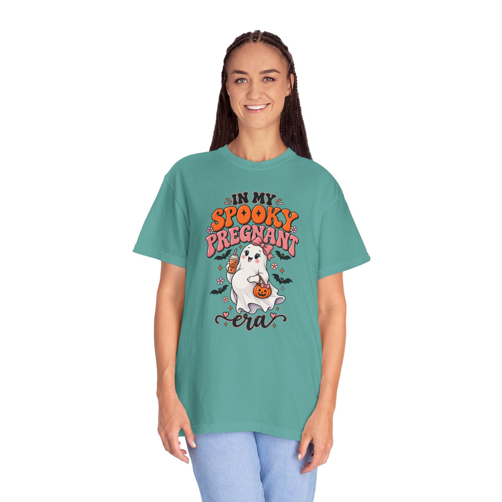 Pregnant Halloween T-Shirt — "In My Spooky Pregnant Era" Cute Ghost Maternity Tee