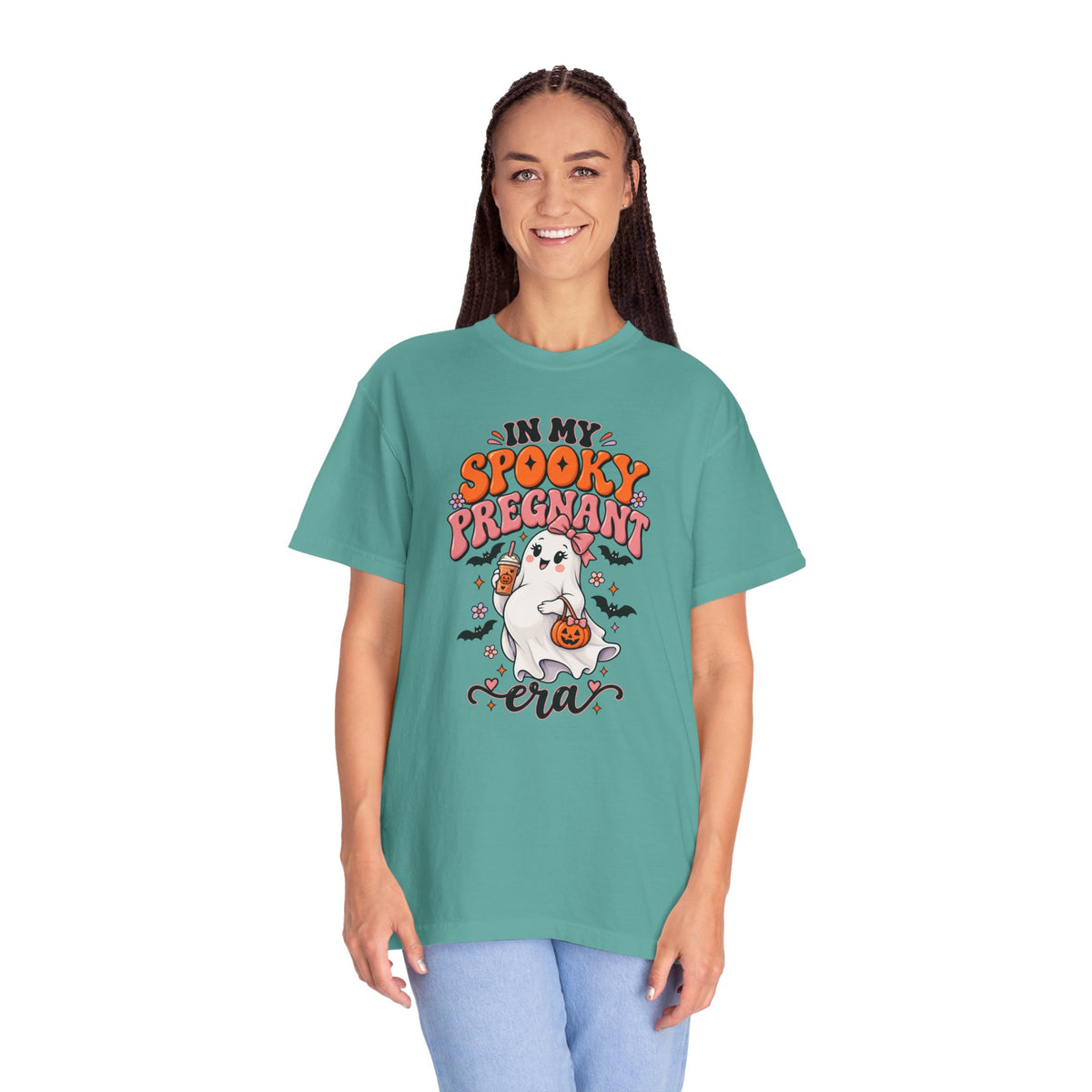 Pregnant Halloween T-Shirt — "In My Spooky Pregnant Era" Cute Ghost Maternity Tee