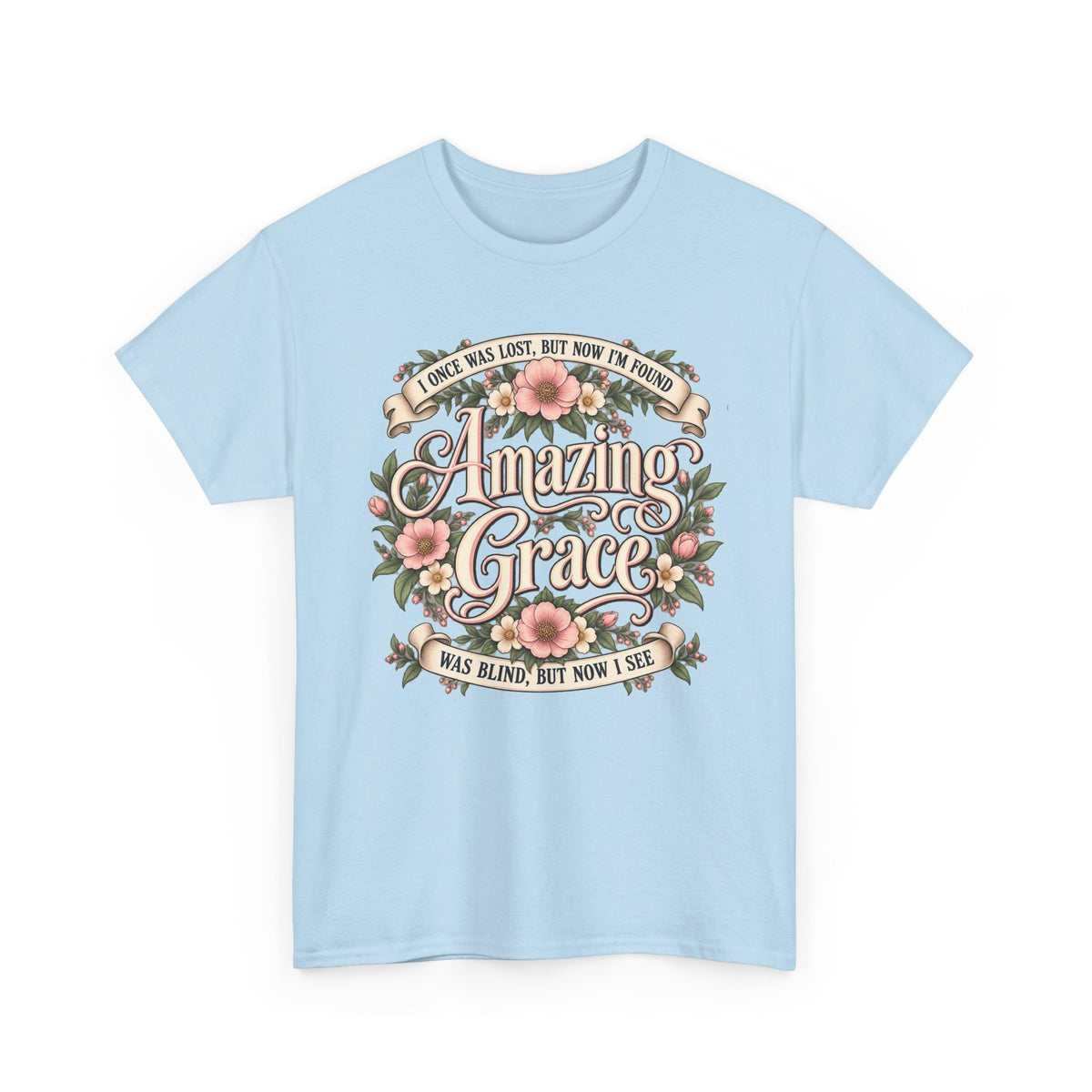 Amazing Grace Floral T-Shirt — Vintage Christian Faith Tee