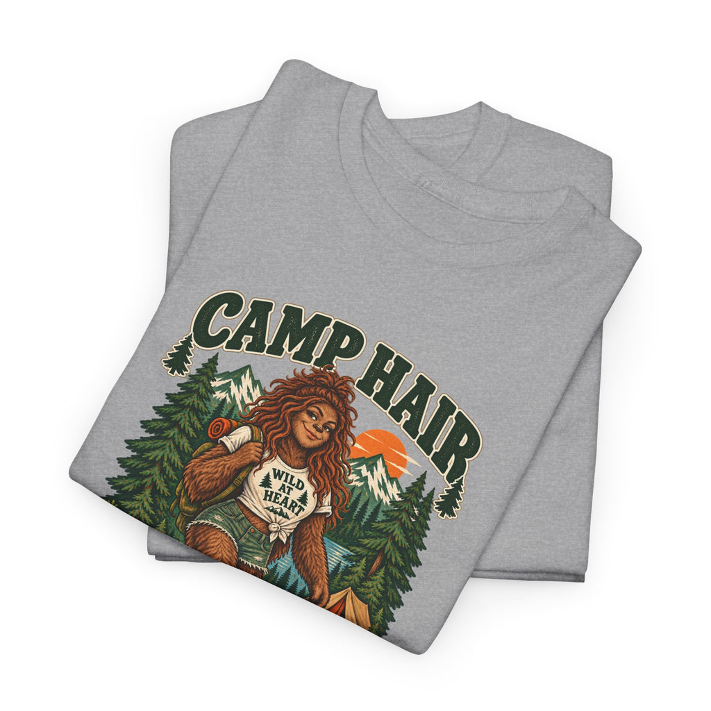 Camp Hair Don't Care T-Shirt — Retro Camping Graphic Tee