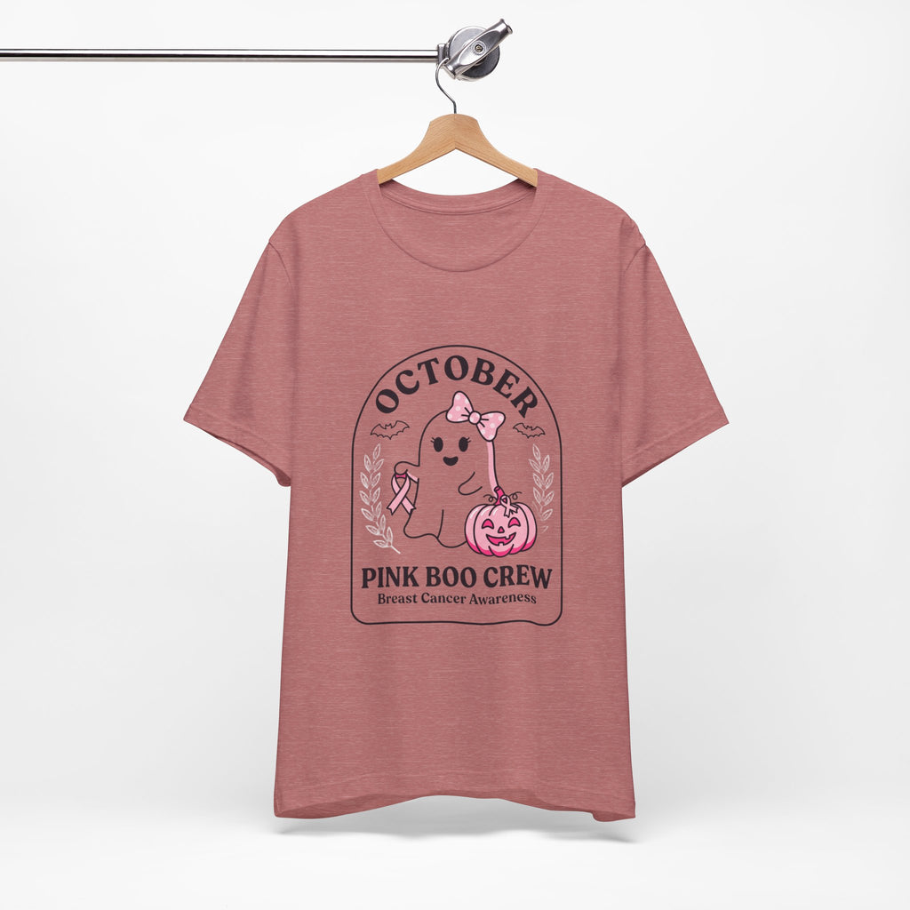 October Pink Boo Crew Tee — Breast Cancer Awareness Ghost T-Shirt