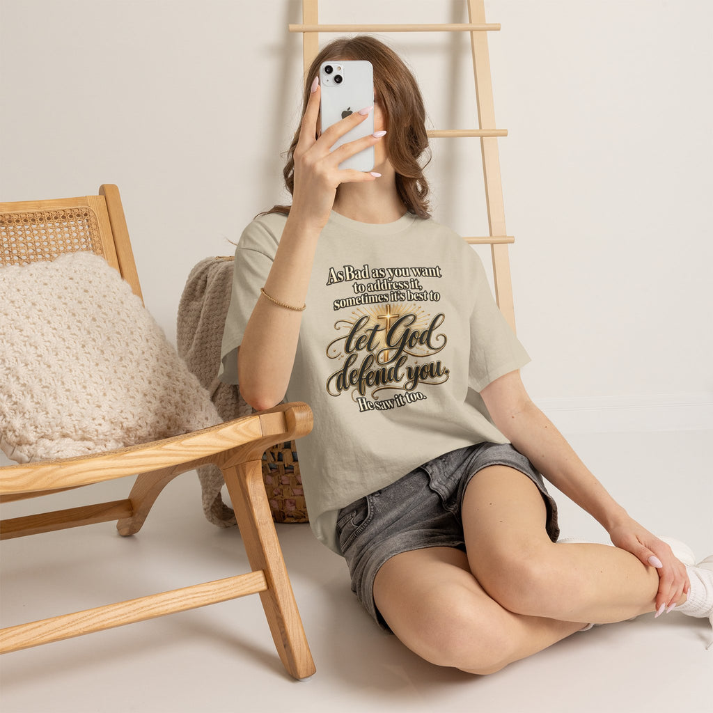 Let God Defend You Inspirational Christian T-Shirt