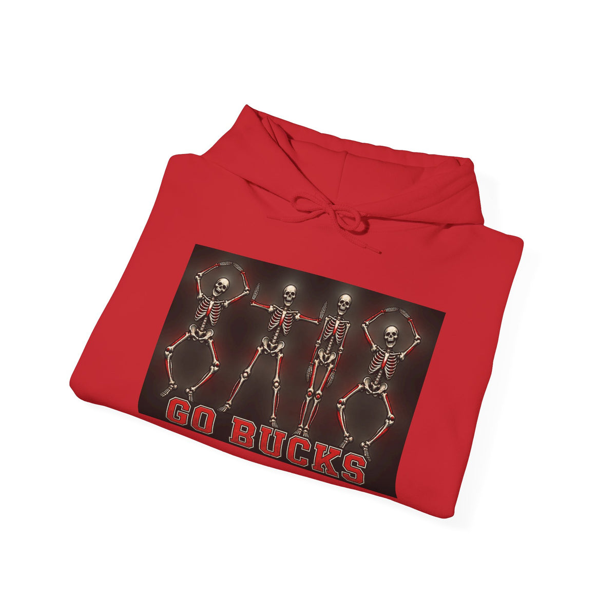 Go Bucks Hoodie — Vintage Red Deer Antlers Graphic Hooded Sweatshirt