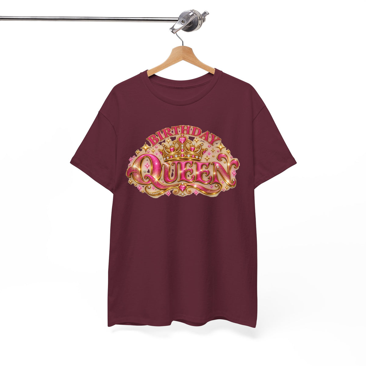 Birthday Queen Graphic T-Shirt | Pink & Gold Crown