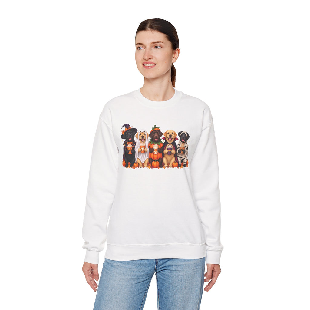 Halloween Dogs Crewneck Sweatshirt — Cute Puppies in Costumes Fall Pullover