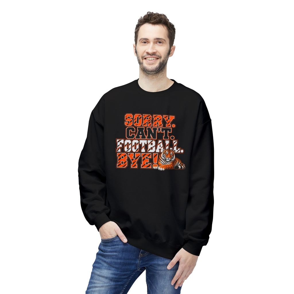 Sorry Can’t Football Bye! Crewneck Sweatshirt – Tiger Mascot Game Day Pullover