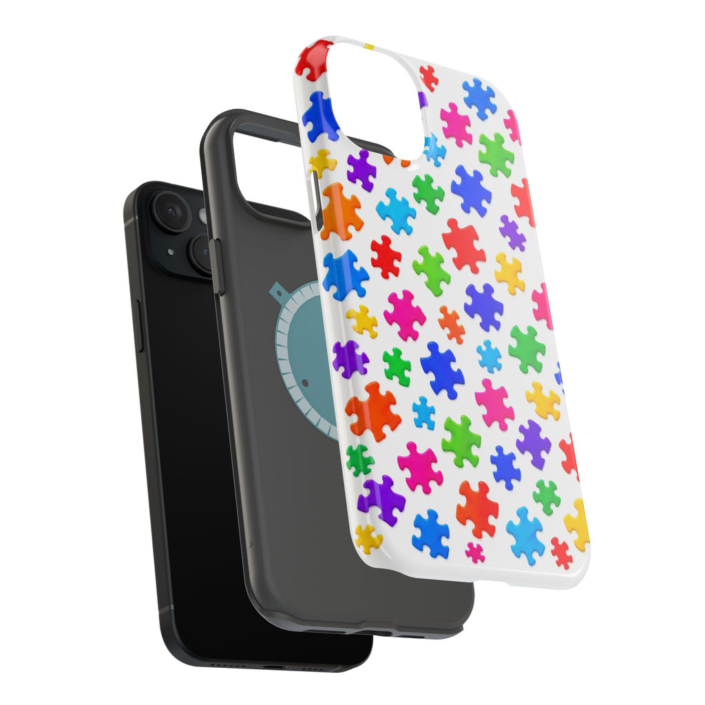 Autism Puzzle Pattern Magnetic Impact-Resistant Phone Case