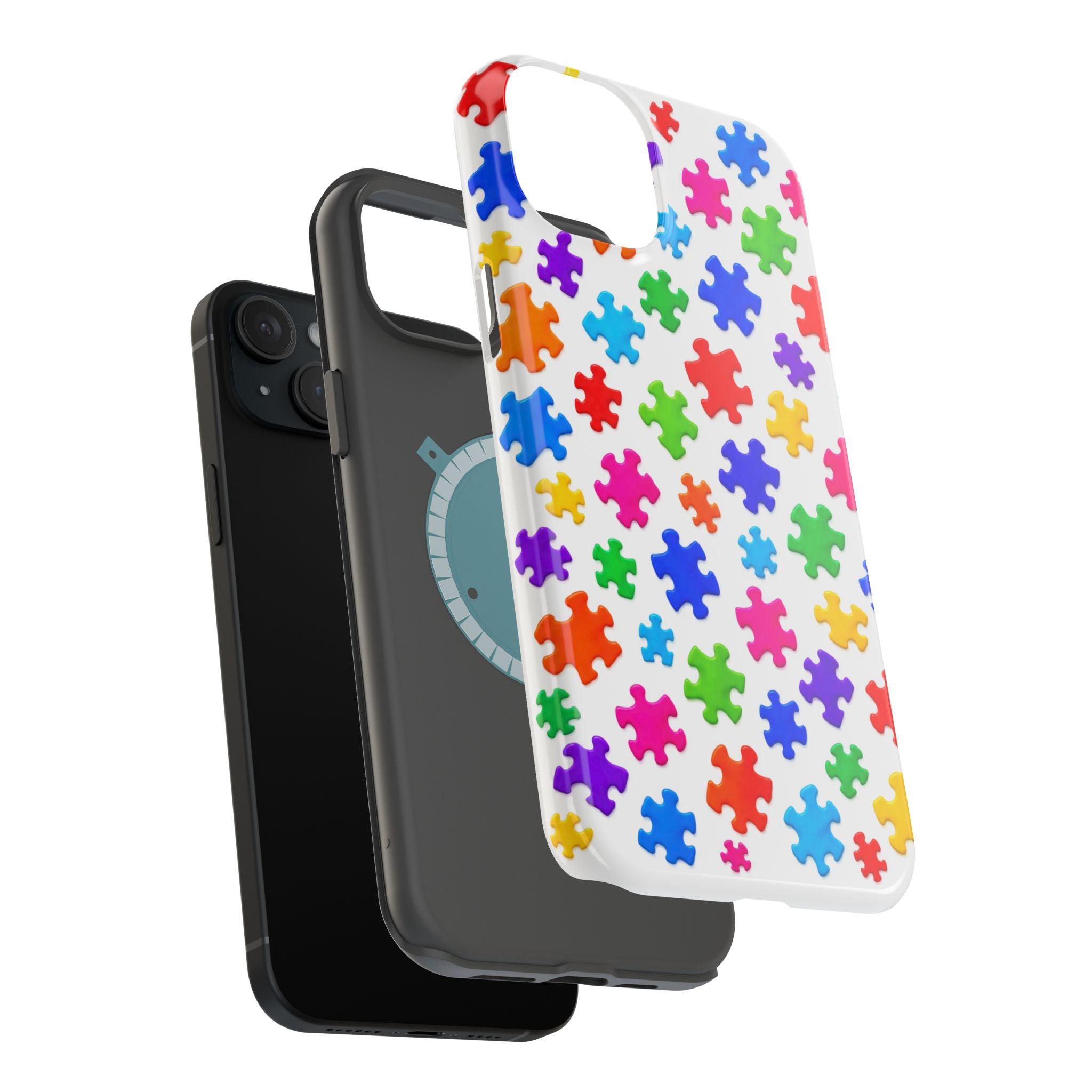 Autism Puzzle Pattern Magnetic Impact-Resistant Phone Case