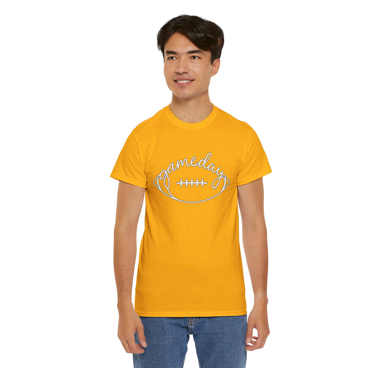 Gameday Football Tee — 'gameday' Script Football Graphic T-Shirt