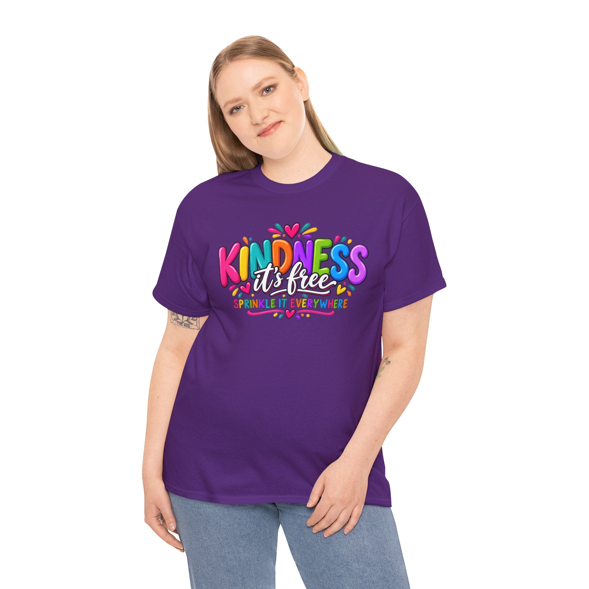 Kindness Is Free Rainbow Tee — Cute Positive Message T-Shirt