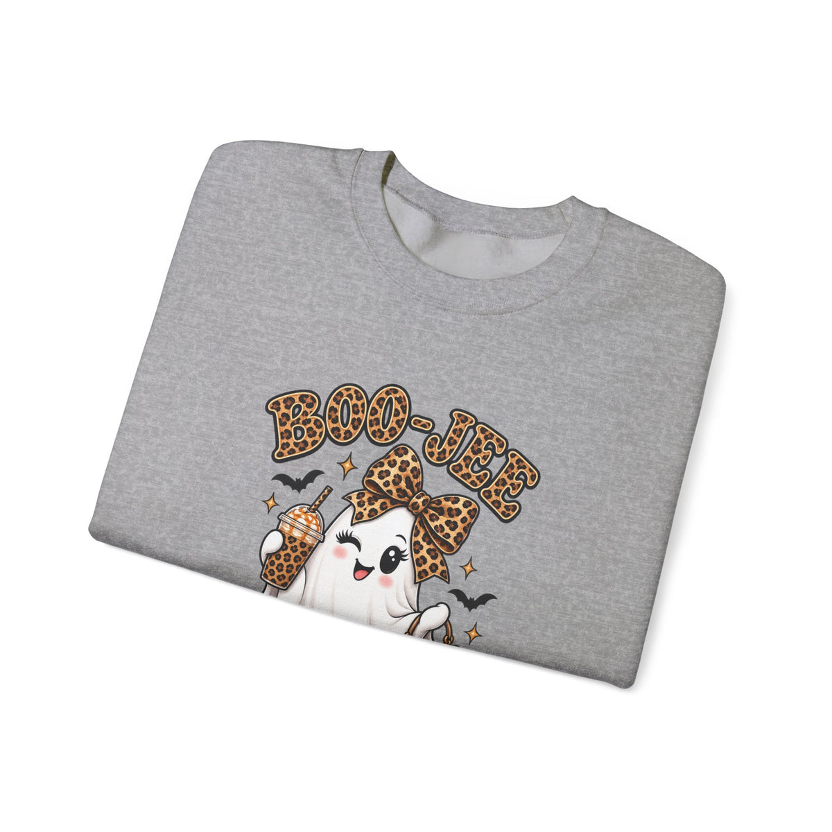 Boo-Jee Leopard Ghost Sweatshirt — Cute Halloween Graphic Crewneck
