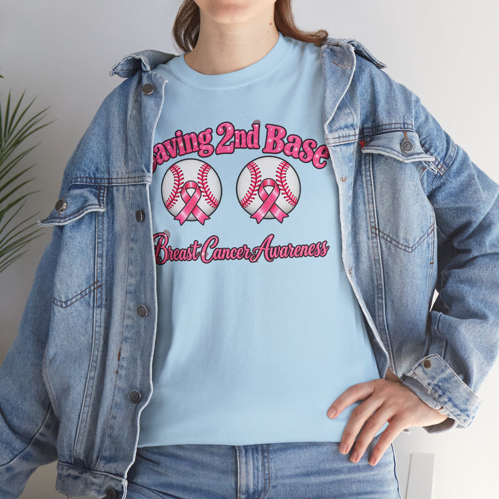 Saving 2nd Base Breast Cancer Awareness T-Shirt