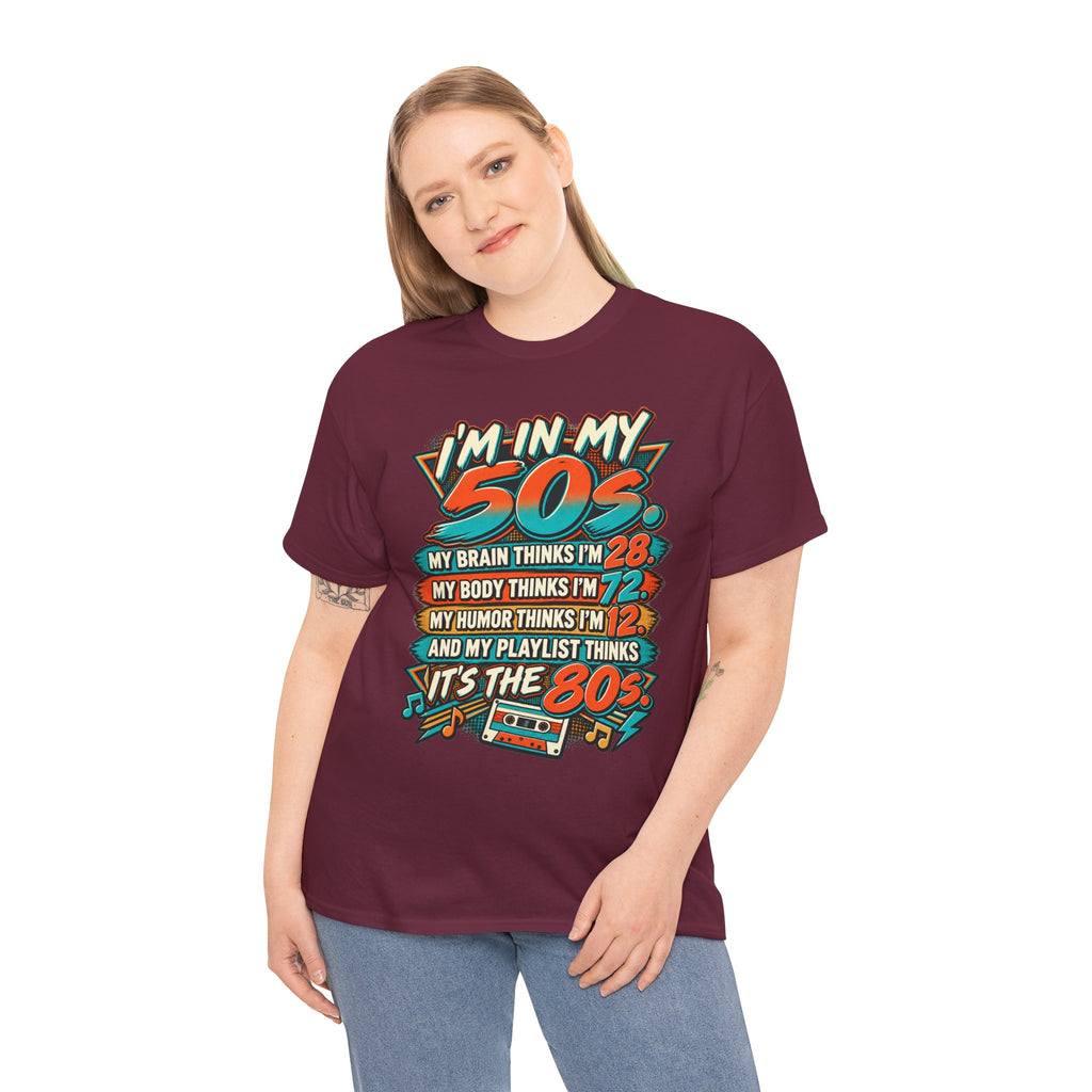 Retro 50s Birthday T‑Shirt — "I'm in My 50s" 80s Playlist Cassette Tee