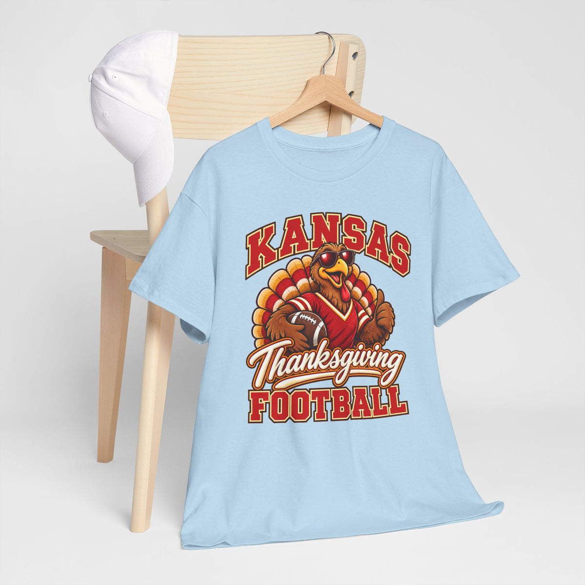 Kansas Thanksgiving Football T‑Shirt — Turkey Mascot Holiday Game Tee