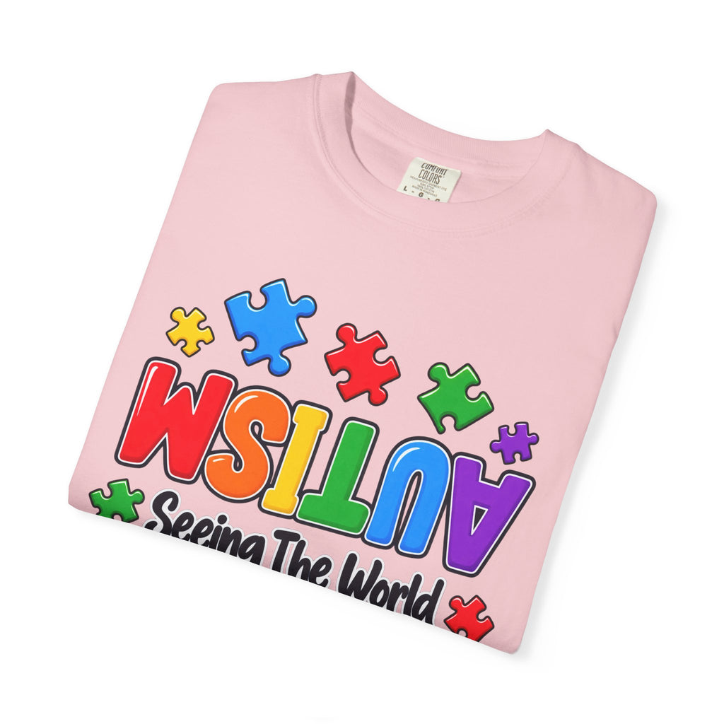 Autism Awareness T-Shirt — "Seeing the World From a Different Angle" Puzzle Design