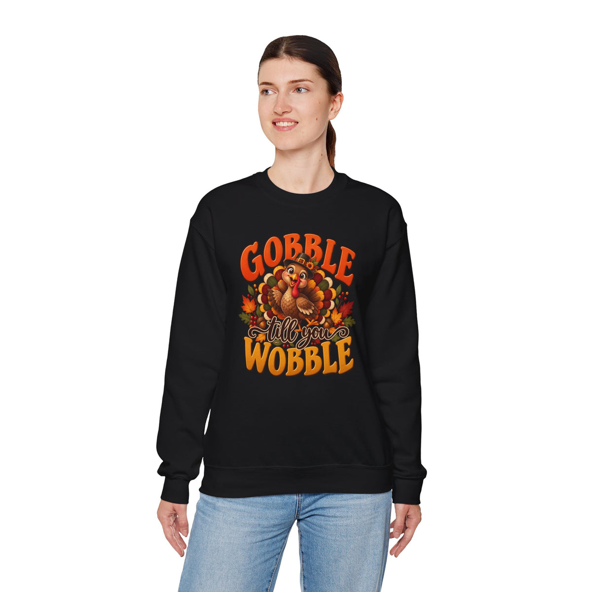 Thanksgiving Turkey 'Gobble Till You Wobble' Crewneck Sweatshirt