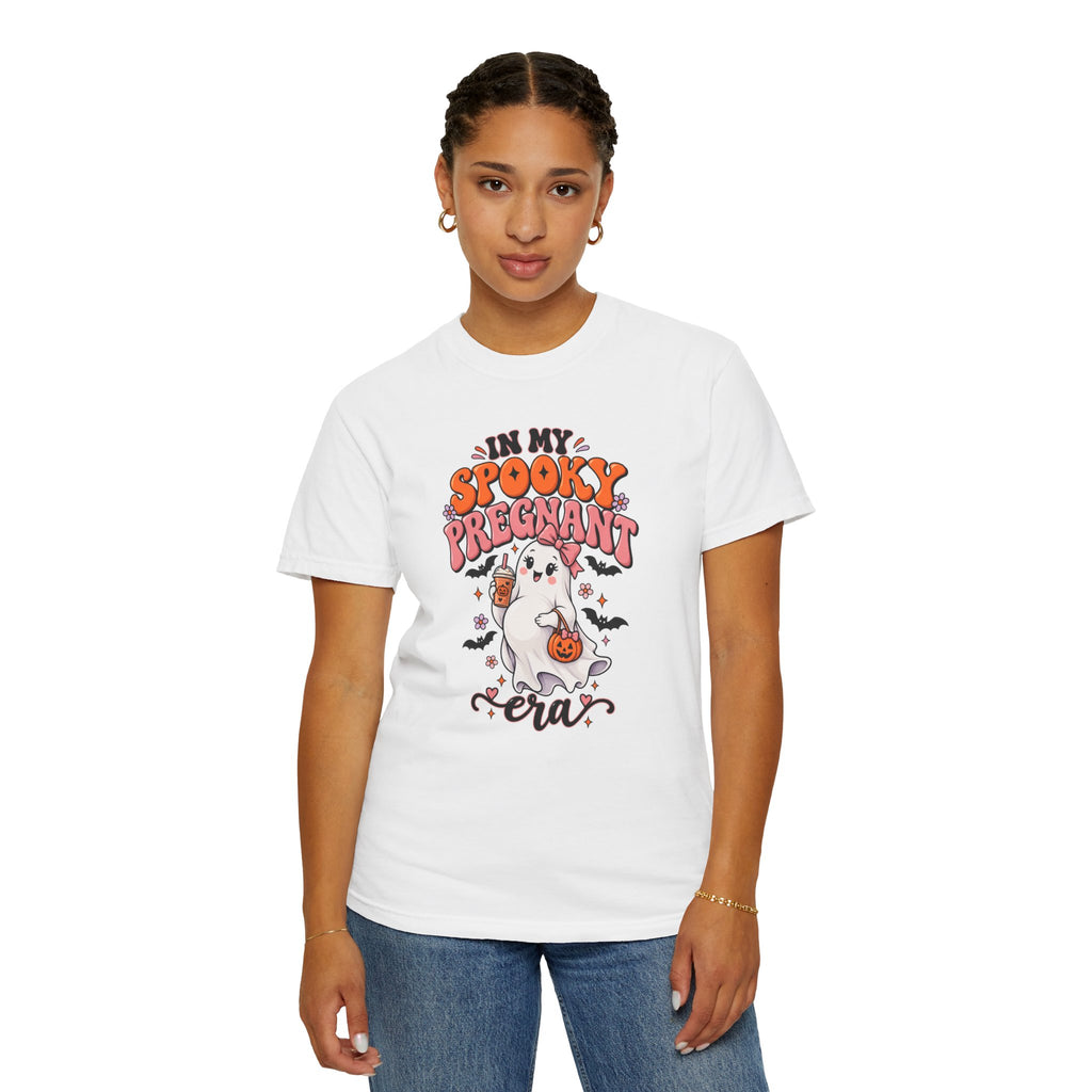 Pregnant Halloween T-Shirt — "In My Spooky Pregnant Era" Cute Ghost Maternity Tee