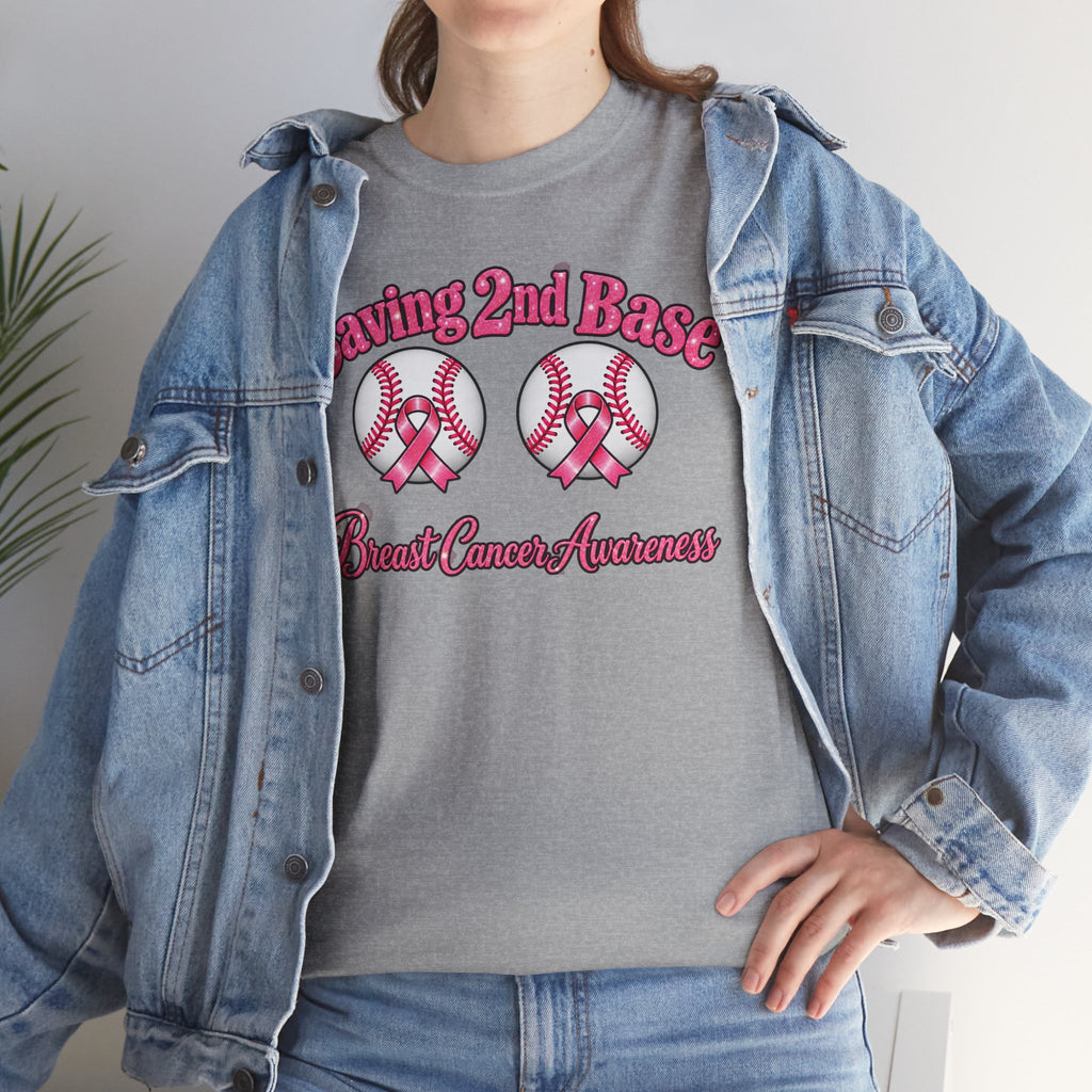 Saving 2nd Base Breast Cancer Awareness T-Shirt