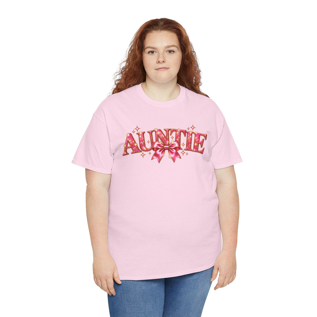 Auntie Graphic T-Shirt | Pink Bow Design