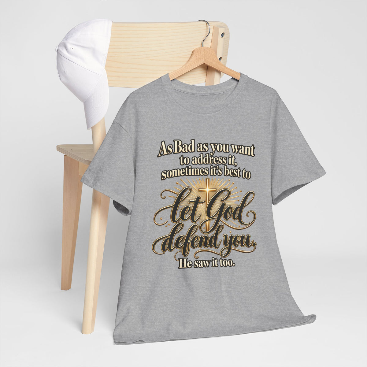 Let God Defend You Inspirational Christian T-Shirt