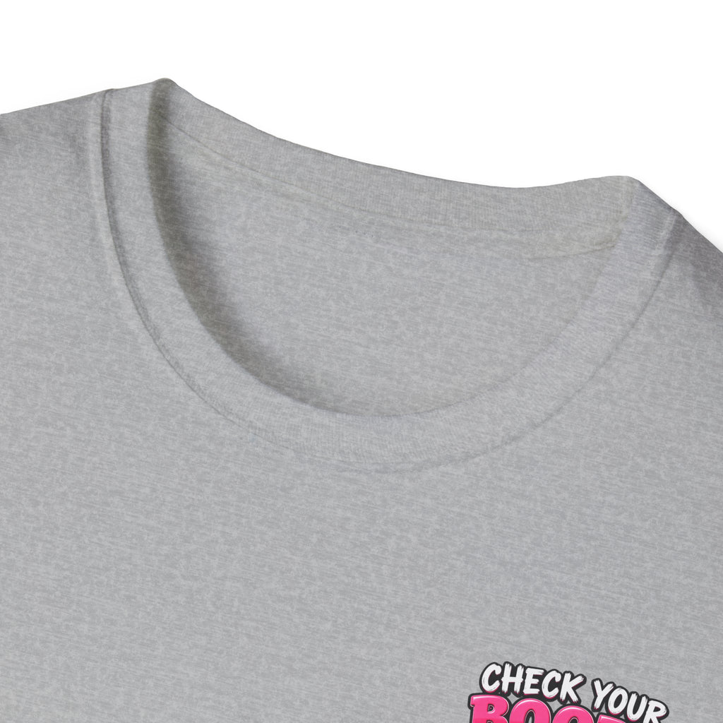 Breast Cancer Awareness T-Shirt — “Check Your Boobs, Mine Tried to Kill Me” Graphic Tee