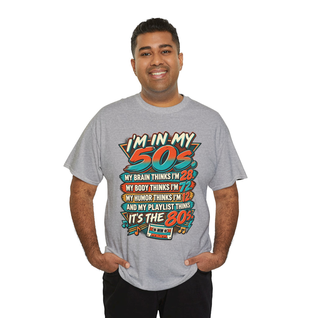Retro 50s Birthday T‑Shirt — "I'm in My 50s" 80s Playlist Cassette Tee