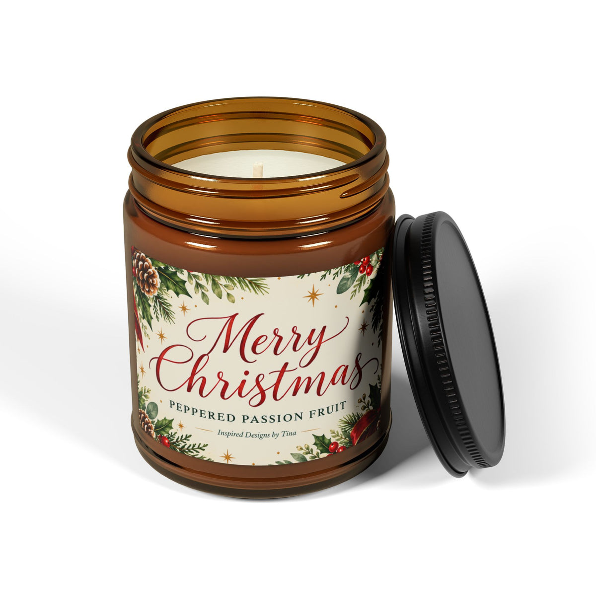 Merry Christmas Peppered Passion Fruit Scented Soy Candle
