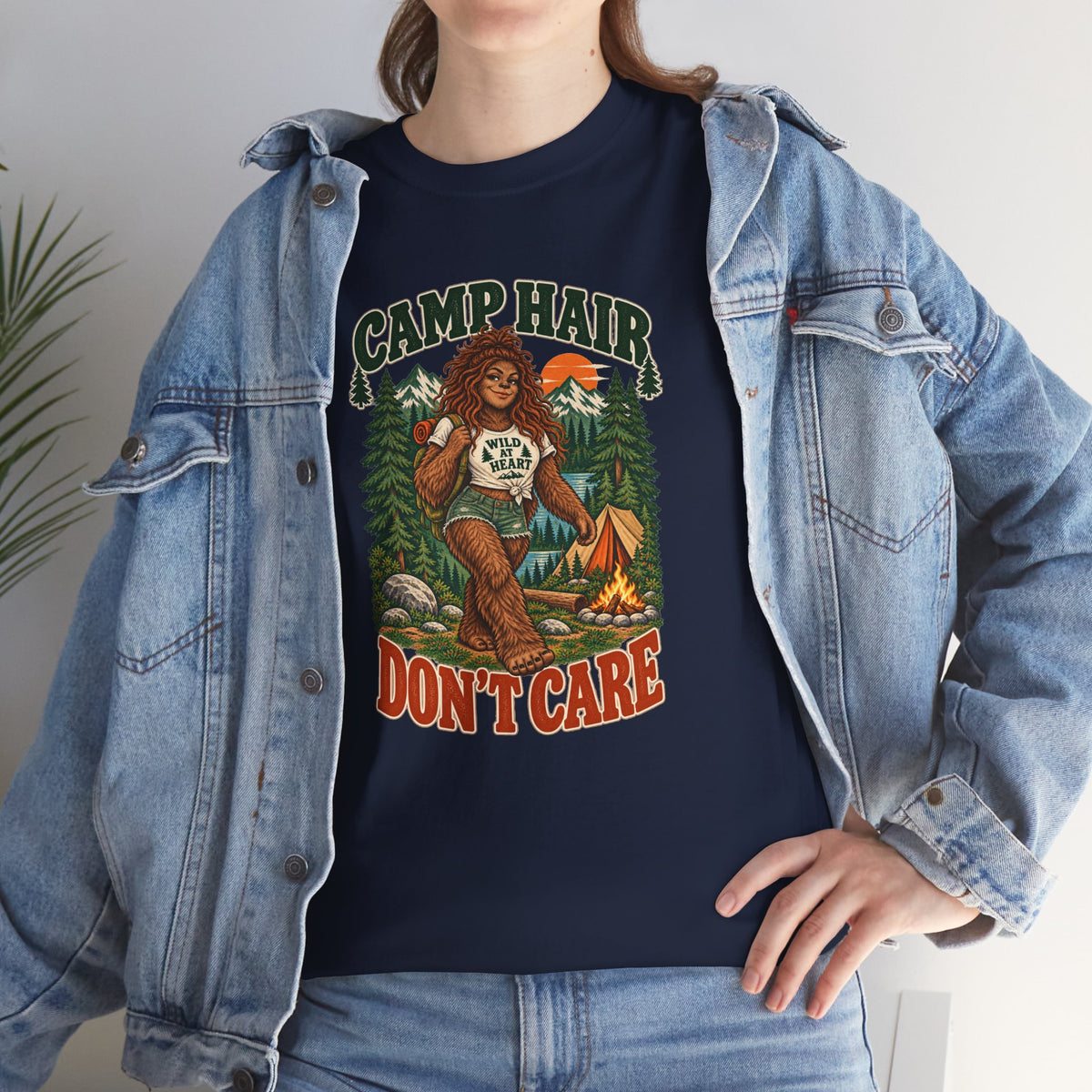 Camp Hair Don't Care T-Shirt — Retro Camping Graphic Tee