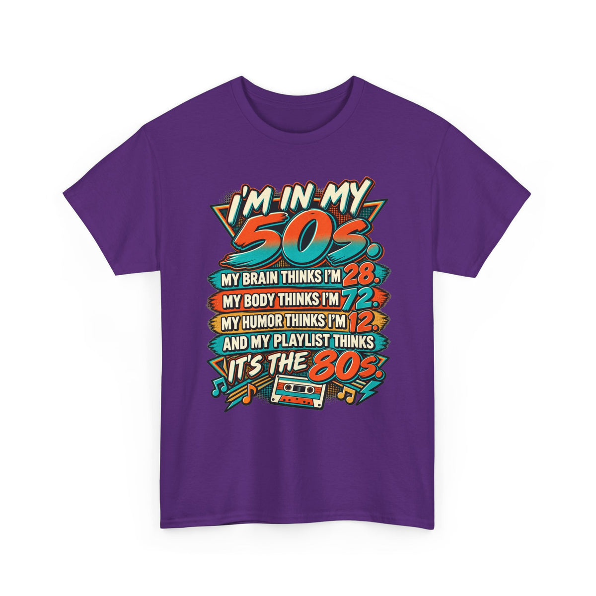Retro 50s Birthday T‑Shirt — "I'm in My 50s" 80s Playlist Cassette Tee