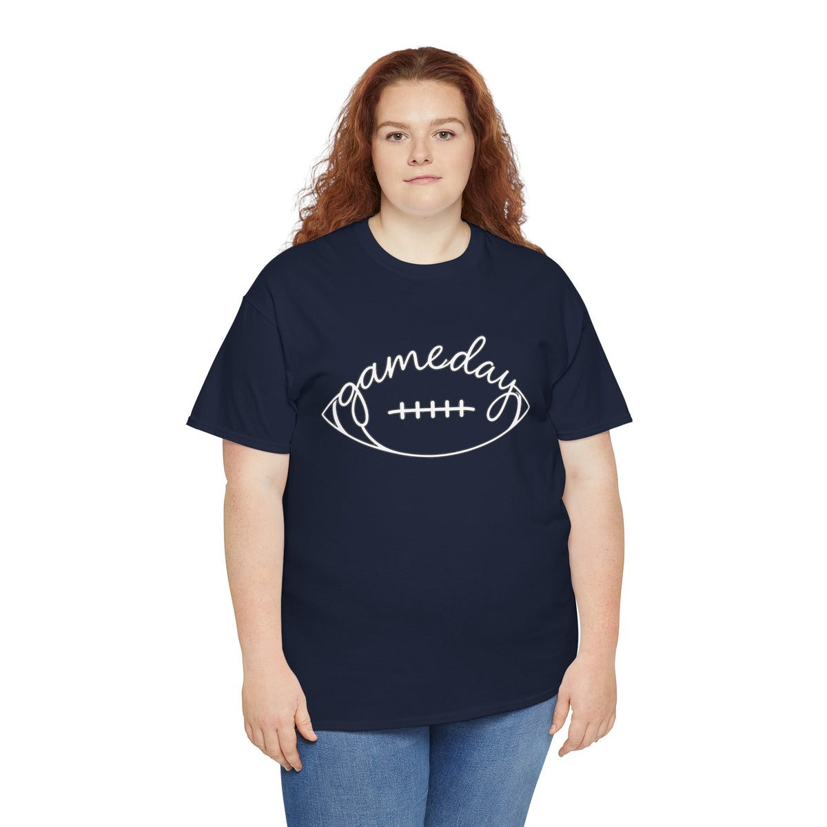 Gameday Football Tee — 'gameday' Script Football Graphic T-Shirt