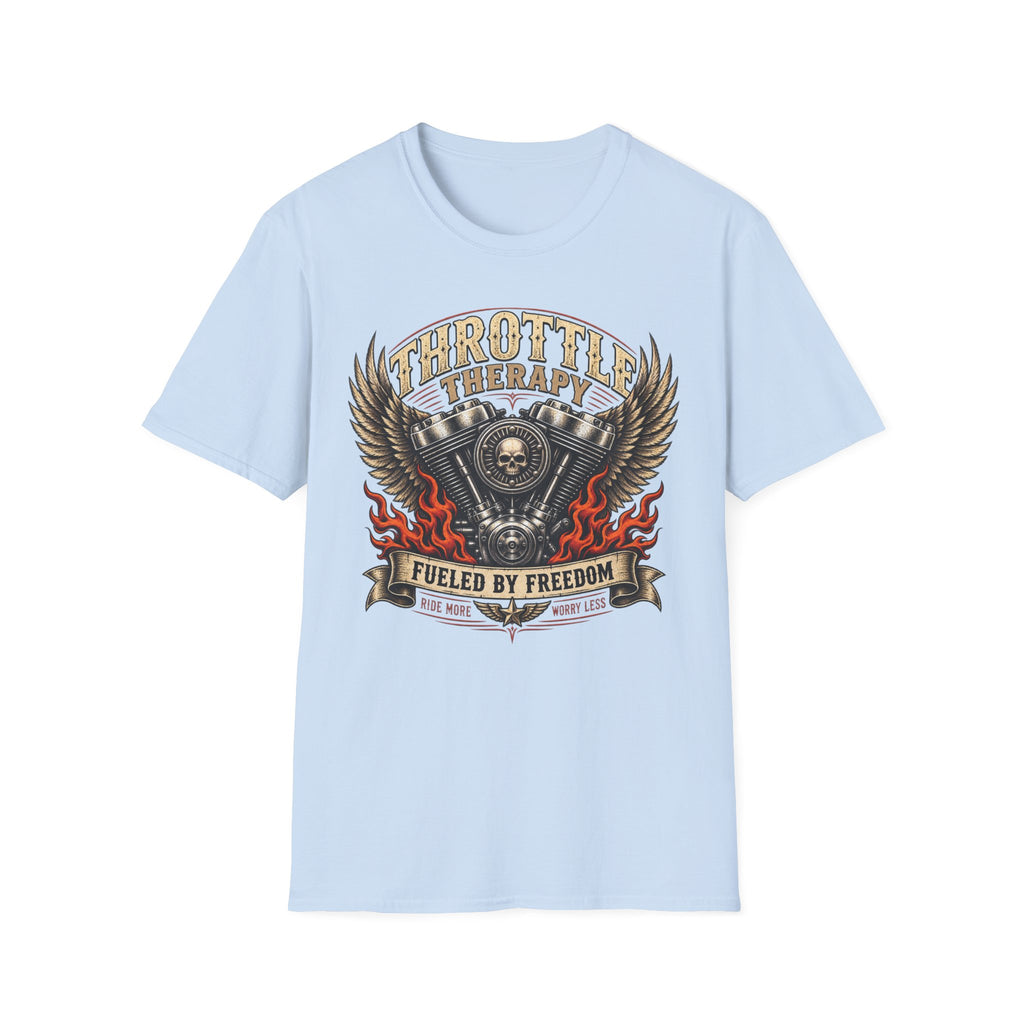 Throttle Therapy Motorcycle T‑Shirt — Fueled by Freedom Riding Tee