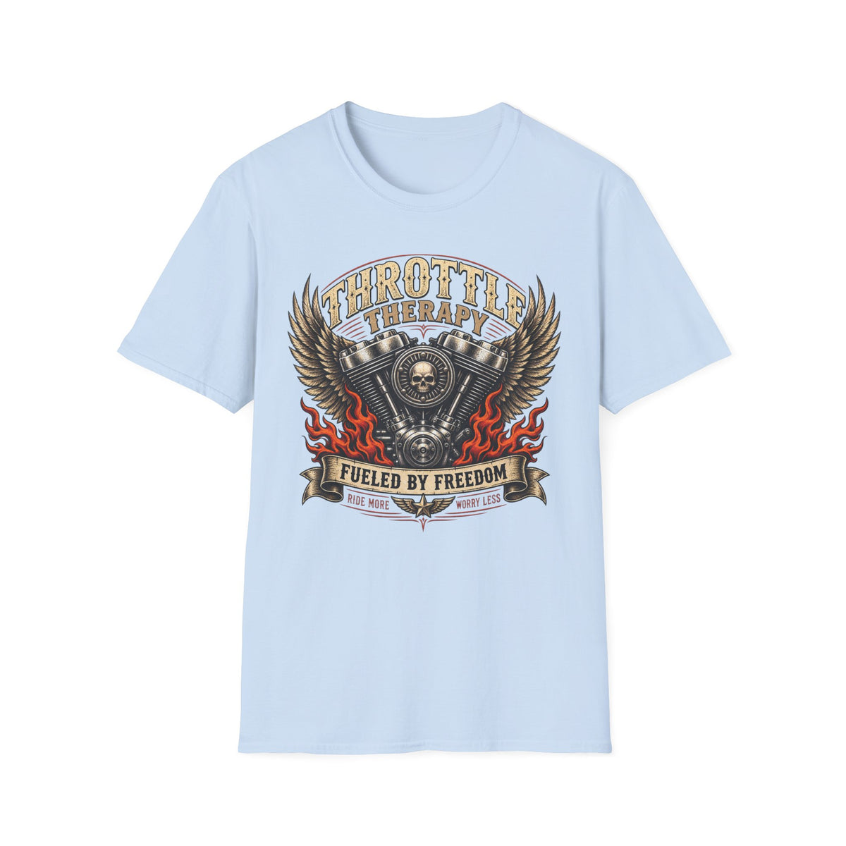 Throttle Therapy Motorcycle T‑Shirt — Fueled by Freedom Riding Tee
