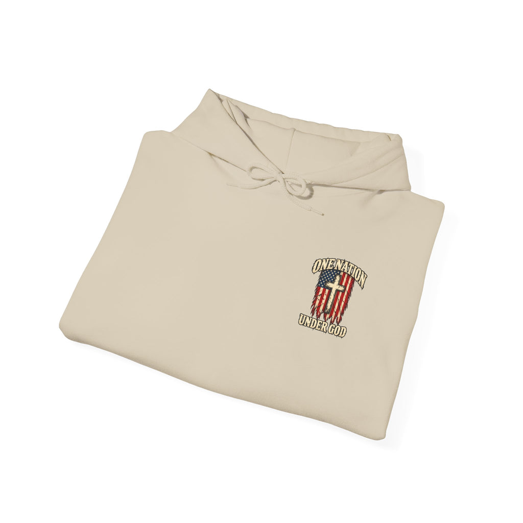 One Nation Under God Patriotic Cross Hoodie