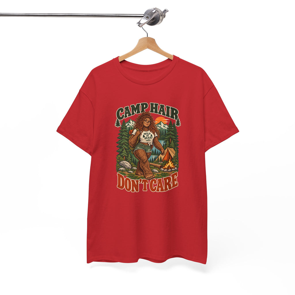 Camp Hair Don't Care T-Shirt — Retro Camping Graphic Tee