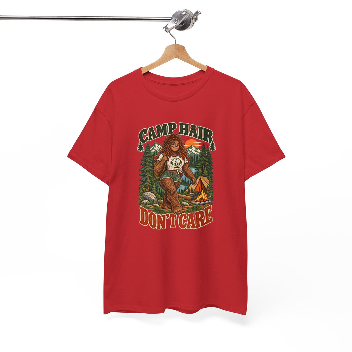 Camp Hair Don't Care T-Shirt — Retro Camping Graphic Tee
