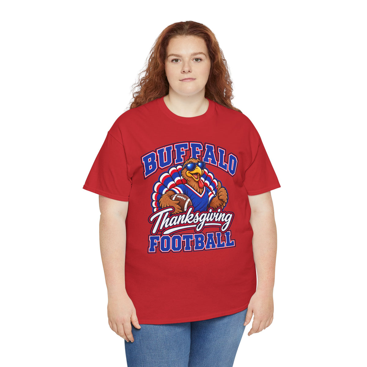 Buffalo Thanksgiving Football T-Shirt — Turkey Mascot Game Day Tee