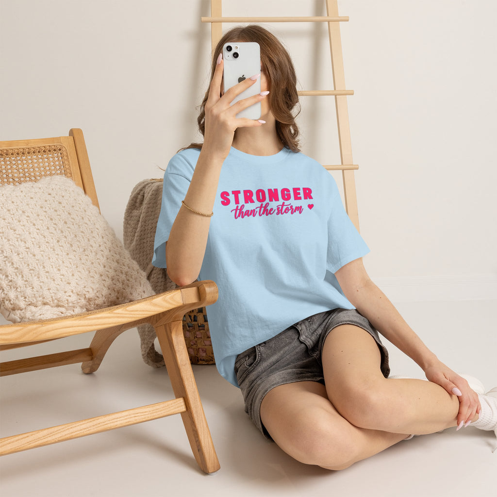 Stronger Than the Storm Tee - Inspirational Women's Resilience T-Shirt