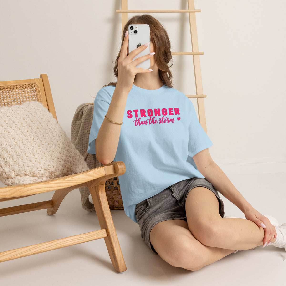 Stronger Than the Storm Tee - Inspirational Women's Resilience T-Shirt