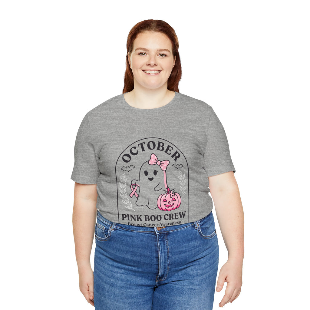 October Pink Boo Crew Tee — Breast Cancer Awareness Ghost T-Shirt