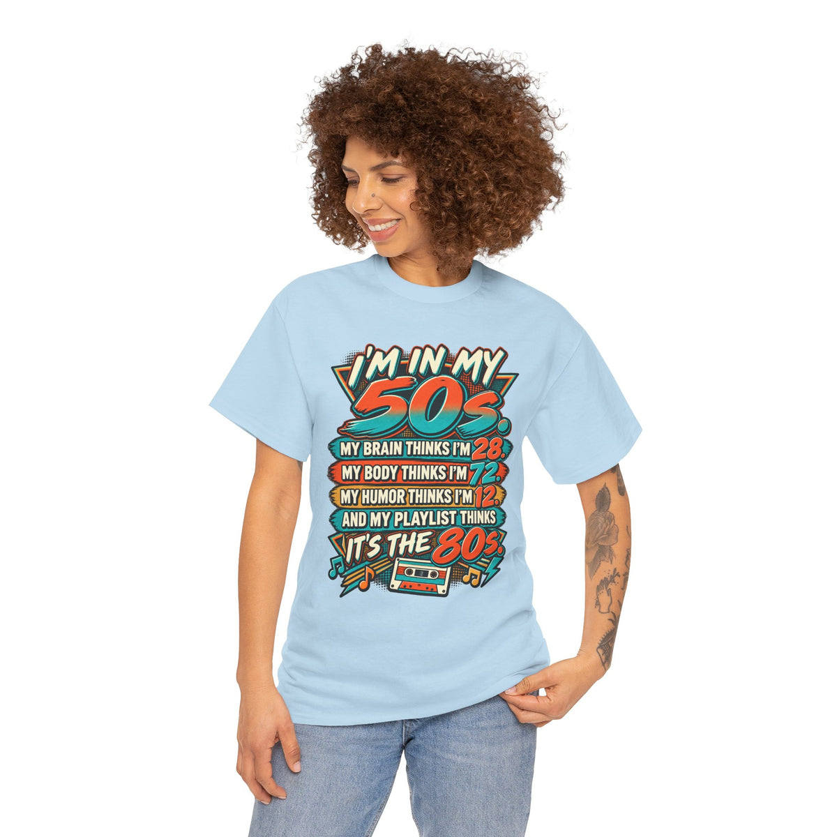 Retro 50s Birthday T‑Shirt — "I'm in My 50s" 80s Playlist Cassette Tee