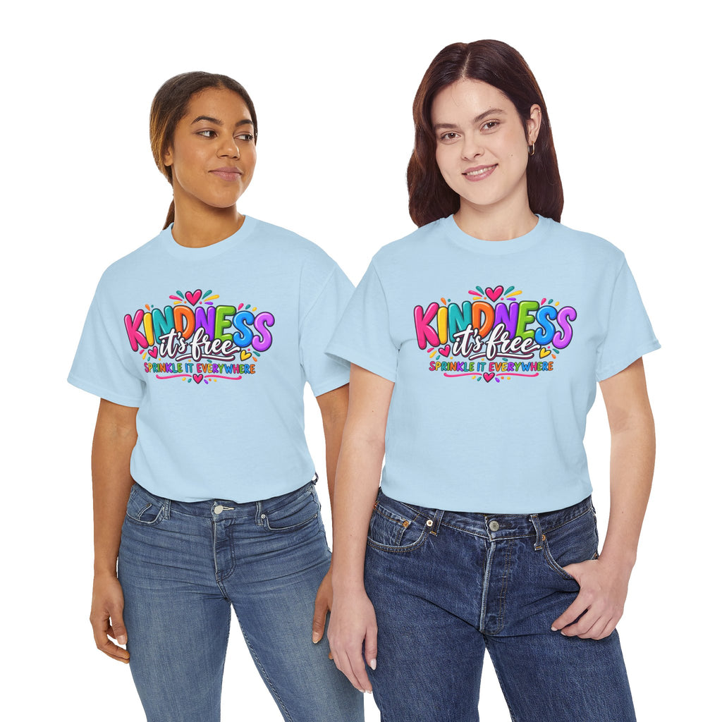 Kindness Is Free Rainbow Tee — Cute Positive Message T-Shirt