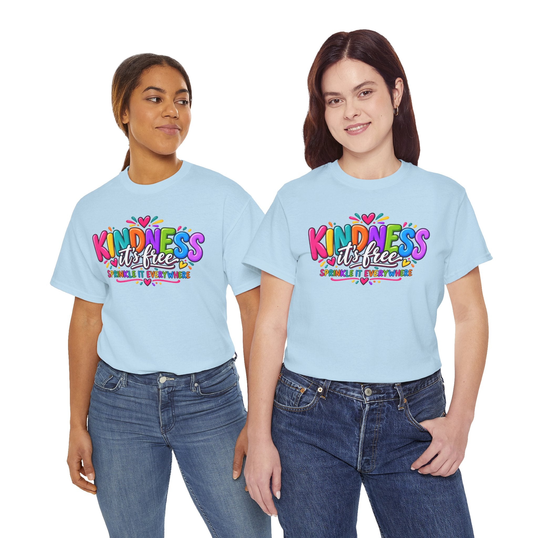 Kindness Is Free Rainbow Tee — Cute Positive Message T-Shirt