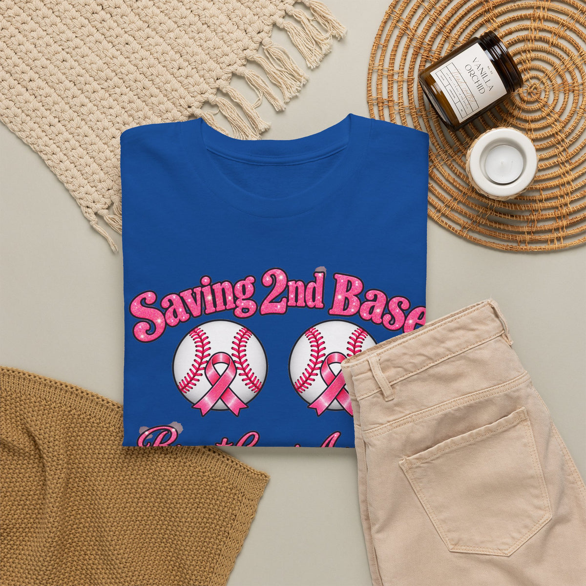 Saving 2nd Base Breast Cancer Awareness T-Shirt