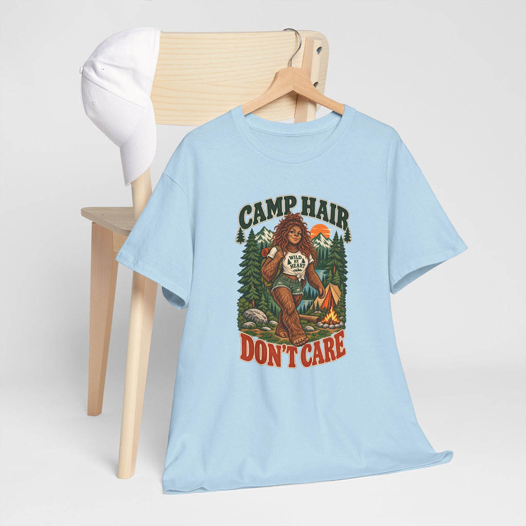 Camp Hair Don't Care T-Shirt — Retro Camping Graphic Tee