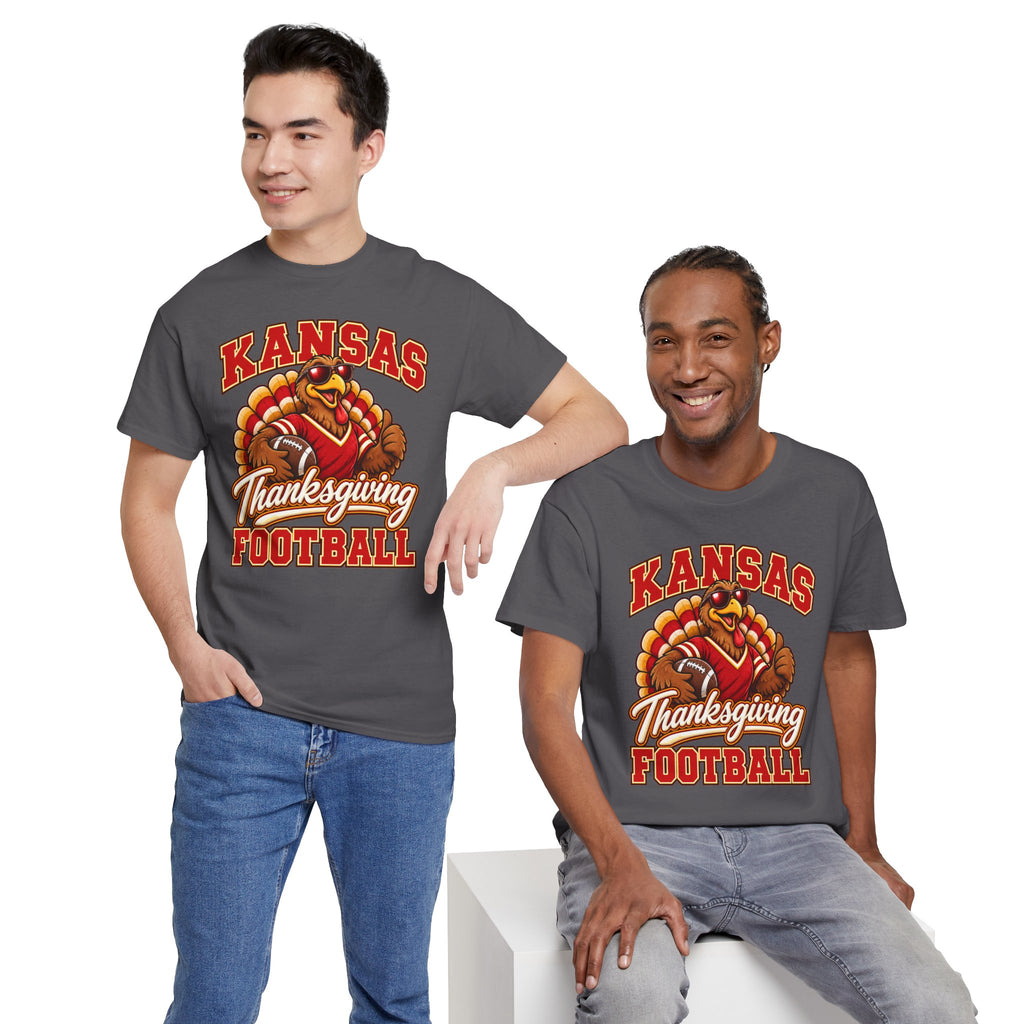 Kansas Thanksgiving Football T‑Shirt — Turkey Mascot Holiday Game Tee