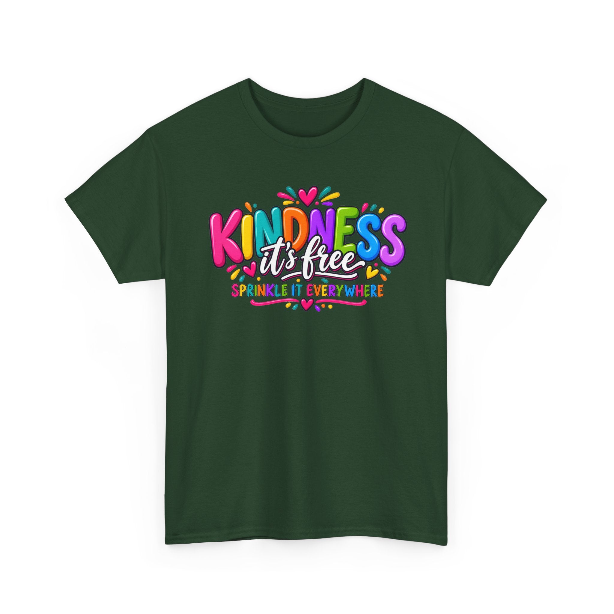 Kindness Is Free Rainbow Tee — Cute Positive Message T-Shirt