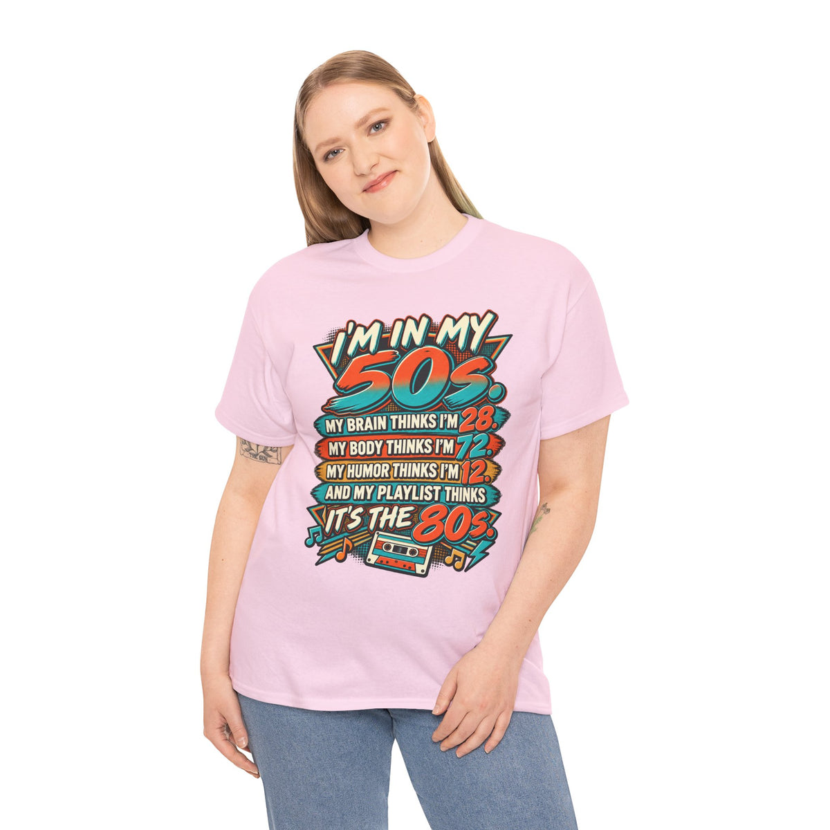 Retro 50s Birthday T‑Shirt — "I'm in My 50s" 80s Playlist Cassette Tee