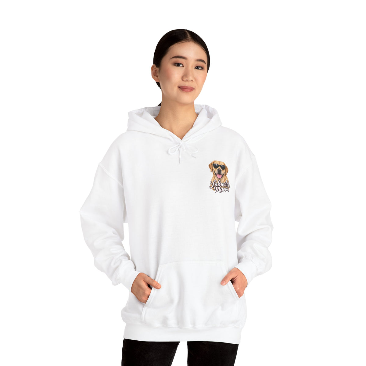 Labrador Mama Hoodie — Dog Mom Sweatshirt with Cute Sunglasses Lab Design