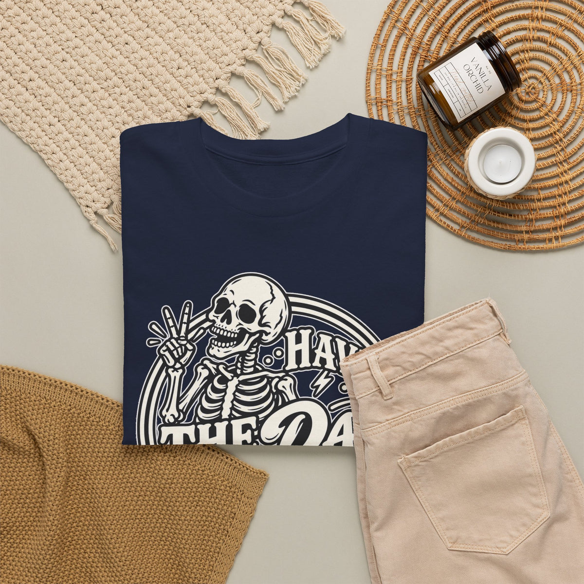Have the Day You Deserve Tee — Vintage Skeleton Graphic T‑Shirt